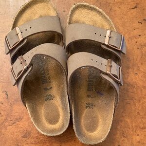 Birkenstock Kids Tan Double Strap Sandals 36